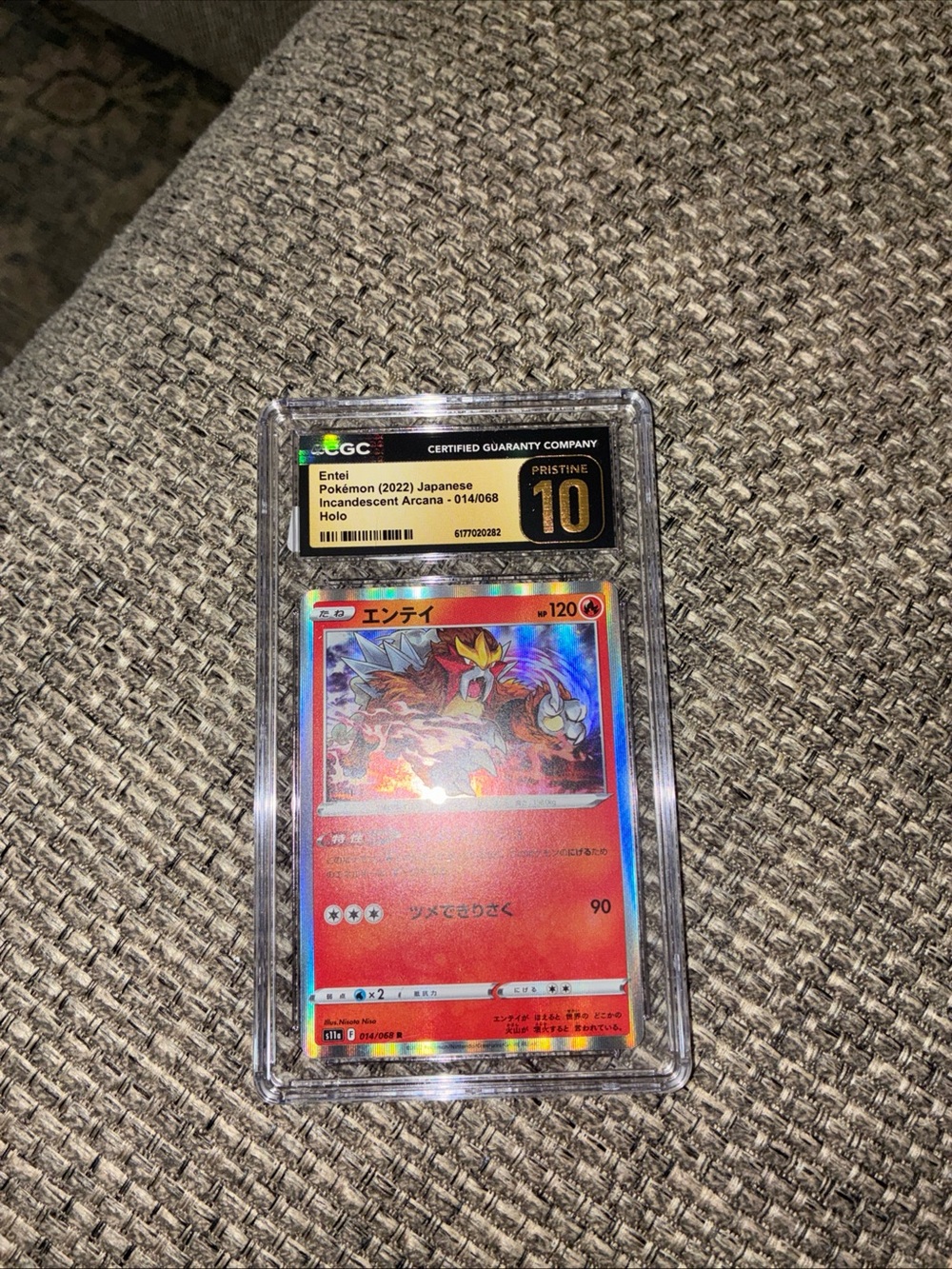 Pokemon Entei Holo Graded Pristine 10 Red Foil Card
